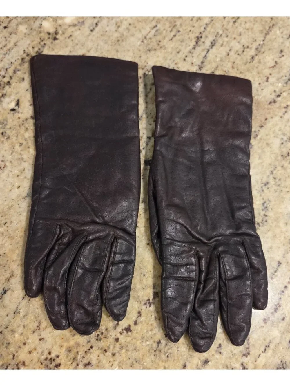 Vintage Womens Size S 6.5 Brown Leather Lined Gloves Fownes
